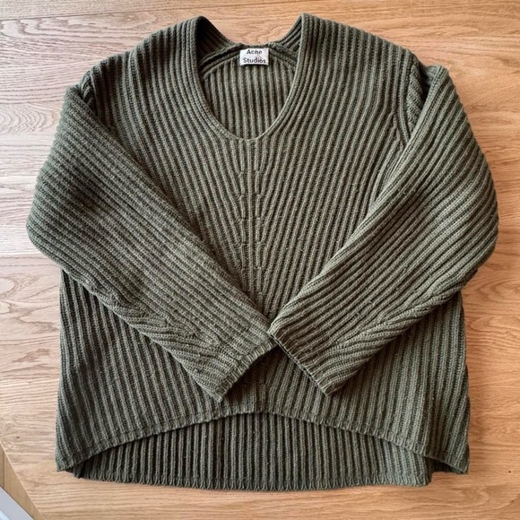 Acne Studios Sweaters - Acne Studios ribbed v-neck pullover sweater